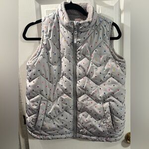 Wonder Nation Gray Vest with Colorful Dots Girls Size 14/16